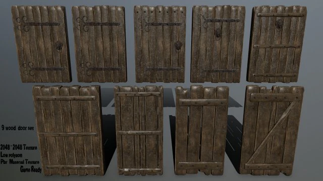 door set 3D Model .c4d .max .obj .3ds .fbx .stl .blend 