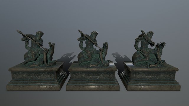 neptunestatue 3D Модель .c4d .max .obj .3ds .fbx .stl .blend 