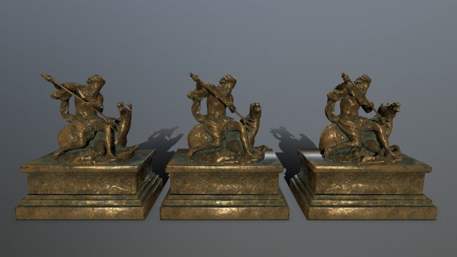 neptune staue 3D 모델 .c4d .max .obj .3ds .fbx .stl .blend 