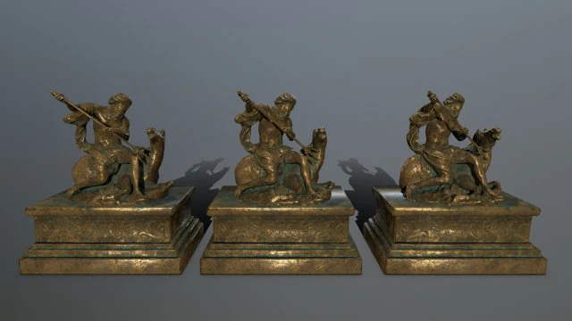 neptune staue 3D Model .c4d .max .obj .3ds .fbx .stl .blend 