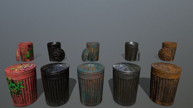 trash can 3D मॉडल .c4d .max .obj .3ds .fbx .stl .blend 