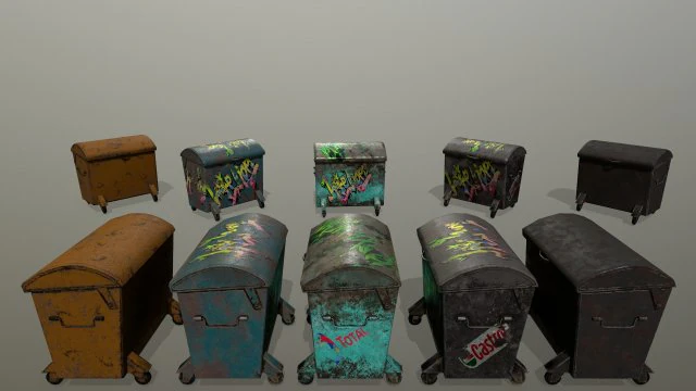 trashcan 3D Model .c4d .max .obj .3ds .fbx .stl .blend 