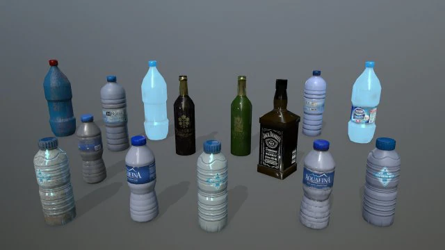 bottle set 3D Model .c4d .max .obj .3ds .fbx .stl .blend