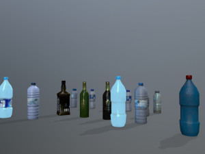 bottle set Model 3D