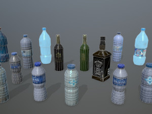 bottle set Model 3D