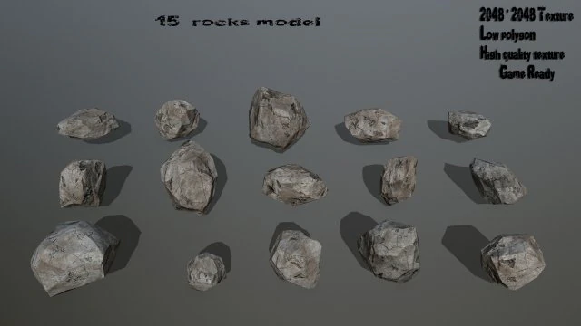 rocks set 3D Model .c4d .max .obj .3ds .fbx .stl .blend 