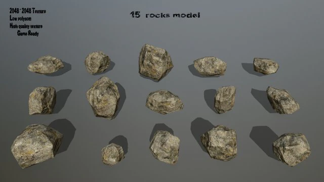rocks 3D Model .c4d .max .obj .3ds .fbx .stl .blend 