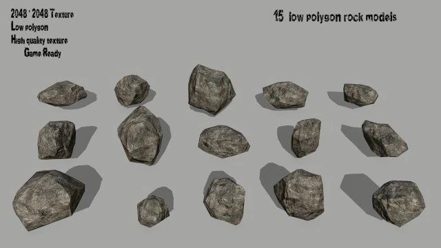 rocks 3D Model .c4d .max .obj .3ds .fbx .stl .blend