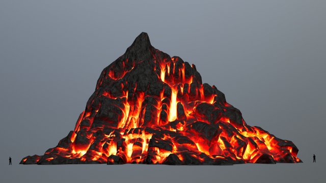 fire mountain 3D Model .c4d .max .obj .3ds .fbx .stl .blend