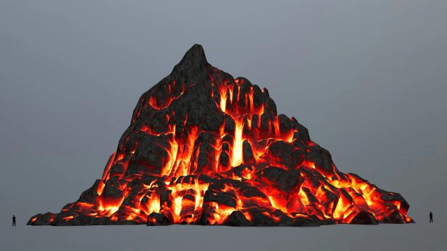 fire mountain 3D Model .c4d .max .obj .3ds .fbx .stl .blend 