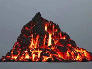 montanha de fogo Modelo 3D