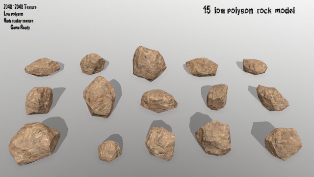 desert rocks 3D मॉडल .c4d .max .obj .3ds .fbx .stl .blend 