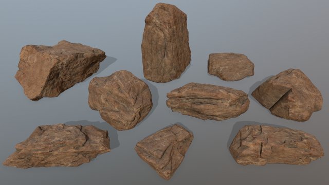 desert rocks 3D 모델 .c4d .max .obj .3ds .fbx .stl .blend