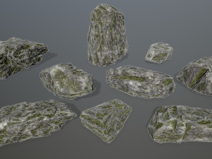 forest rocks set Model 3D