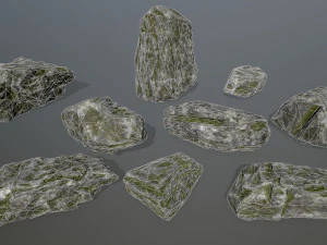 forest rocks set 3D Model