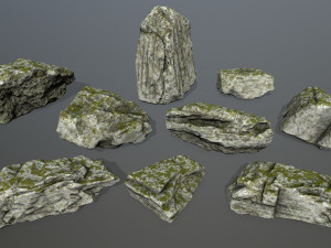 forest rocks set 3D Model