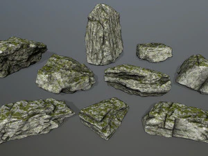 forest rocks set 3D Model