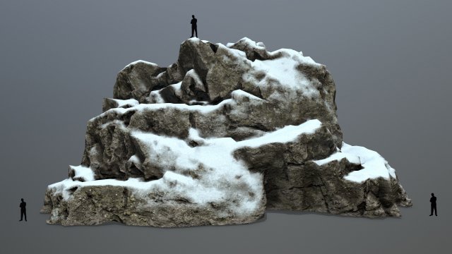 snow rocks 3D Model .c4d .max .obj .3ds .fbx .stl .blend 