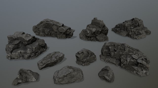 rocks 3D 模型 .c4d .max .obj .3ds .fbx .stl .blend 