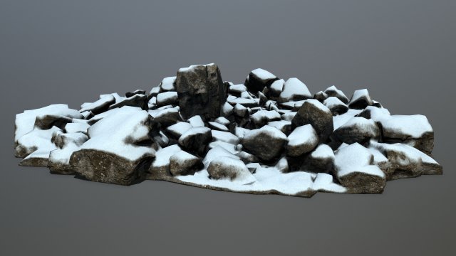 snow rocks 3D Model .c4d .max .obj .3ds .fbx .stl .blend 