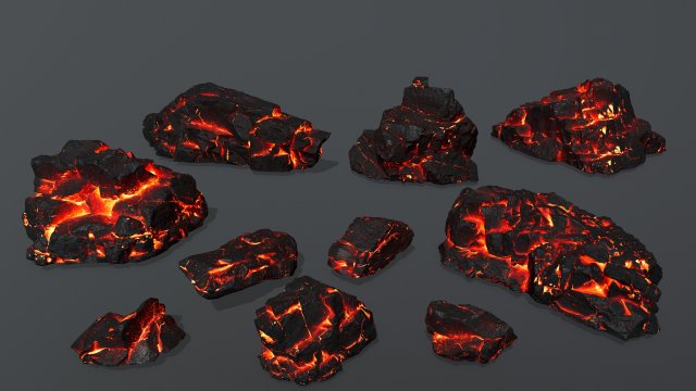 lava rocks 3D Model .c4d .max .obj .3ds .fbx .stl .blend 