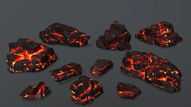 lava rocks 3D Model .c4d .max .obj .3ds .fbx .stl .blend 