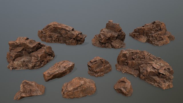 desert rocks 3Dモデル .c4d .max .obj .3ds .fbx .stl .blend 