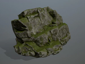 이끼 낀 바위 3D 모델