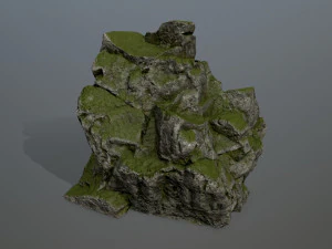 이끼 낀 바위 3D 모델