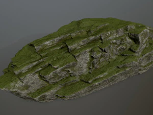 이끼 낀 바위 3D 모델