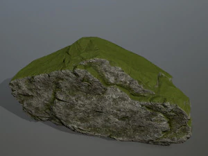 이끼 낀 바위 3D 모델