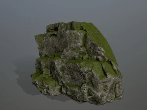 이끼 낀 바위 3D 모델