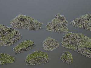 mossy rocks Modèle 3D
