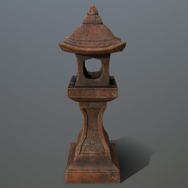 stone lantern Modello 3D .c4d .max .obj .3ds .fbx .stl .blend 