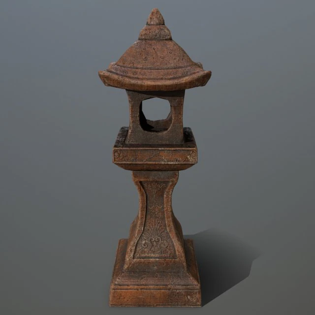stone lantern 3D Model .c4d .max .obj .3ds .fbx .stl .blend 