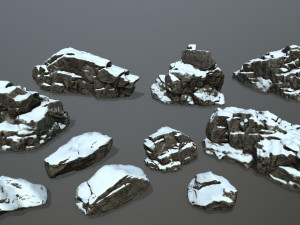 snow rocks 3Dモデル