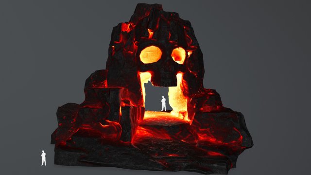 lava skull cave 3D 모델 .c4d .max .obj .3ds .fbx .stl .blend 