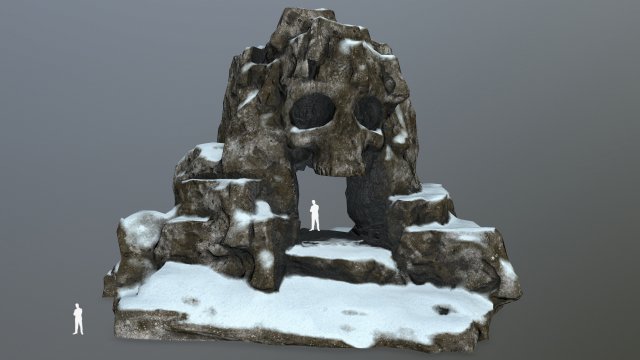 snow skull cave Model 3D .c4d .max .obj .3ds .fbx .stl .blend 