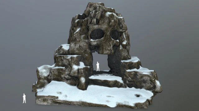 snow skull cave 3D Model .c4d .max .obj .3ds .fbx .stl .blend