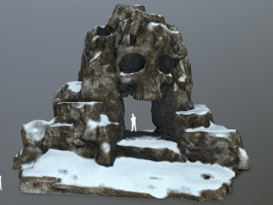 snow skull cave 3D Model