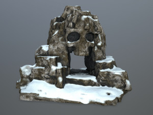 snow skull cave Model 3D