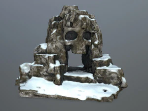 snow skull cave 3D Model