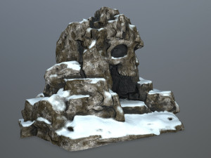 snow skull cave Model 3D