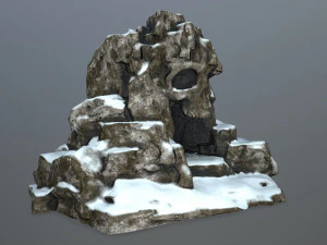 snow skull cave 3D Model