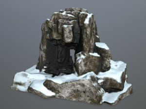 snow skull cave Model 3D