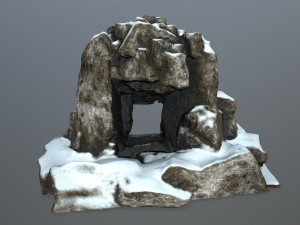 snow skull cave Model 3D