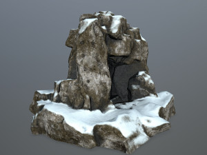 snow skull cave Model 3D