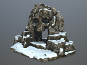 snow skull cave Model 3D