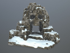 snow skull cave Model 3D