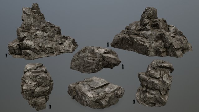 rocks Model 3D .c4d .max .obj .3ds .fbx .stl .blend